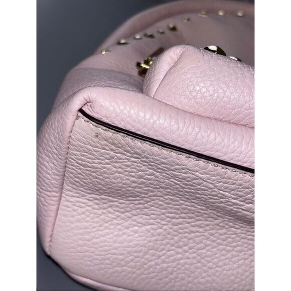 Michael Kors Medium Studded Pebbled Leather Backpack powder blush ballet pink main image 6